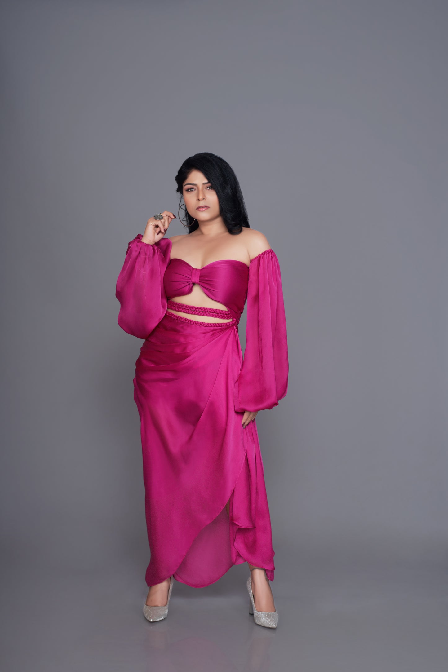 western designer modal satin dress