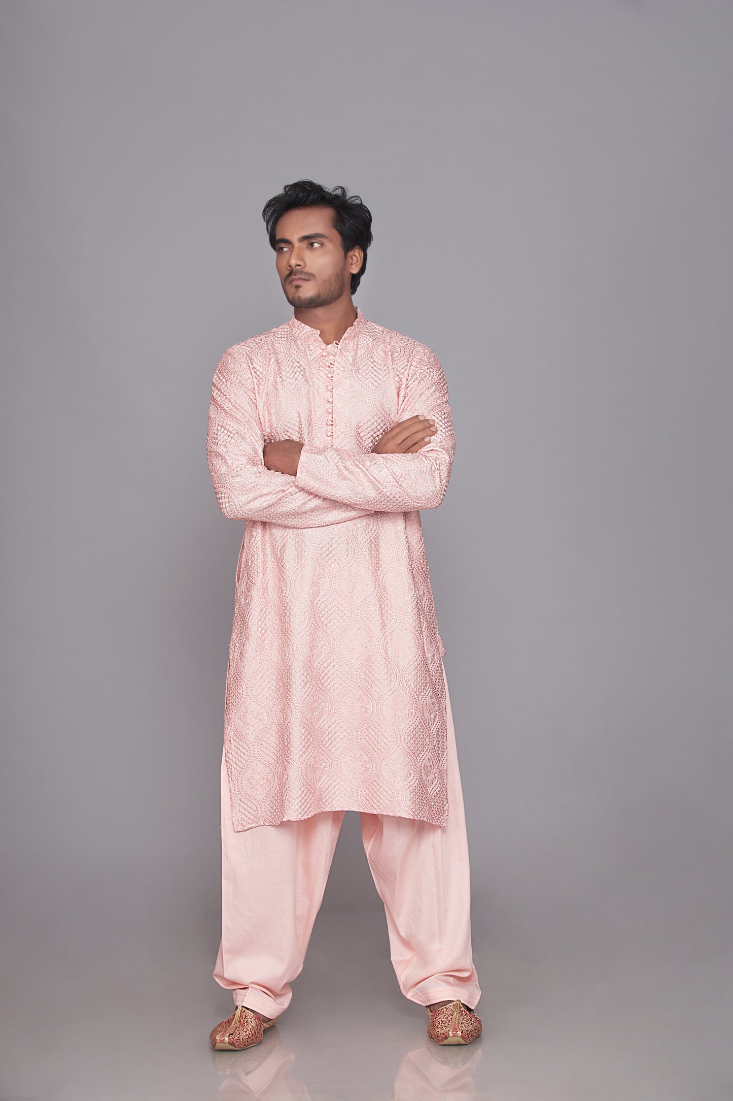 Light pink designer kurta set