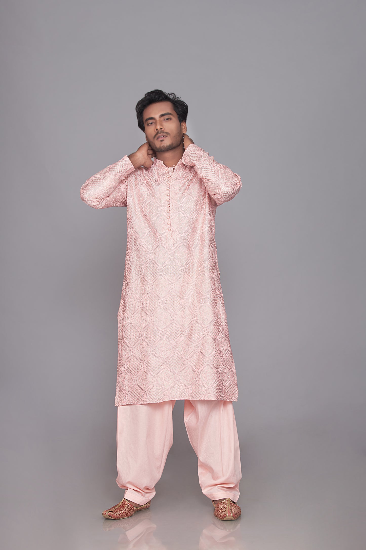 Light pink designer kurta set